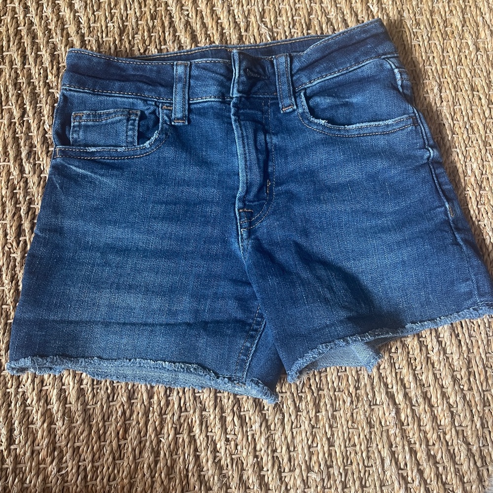GAP Classic dark wash midi high rise denim short